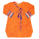 Girls Embroidered Cotton Kurti - Orange, Kids, Girls Kurti, Chase Value, Chase Value