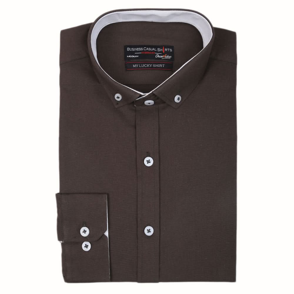 Men's Business Casual Shirt - Coffee, Men, Shirts, Chase Value, Chase Value