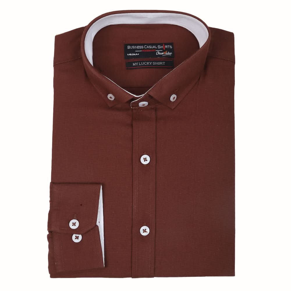 Men's Business Casual Shirt - Dark Brown, Men, Shirts, Chase Value, Chase Value
