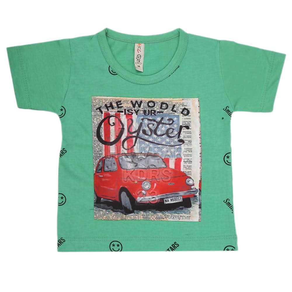 Boys Half Sleeves T-Shirt - Green, Kids, Boys T-Shirts, Chase Value, Chase Value