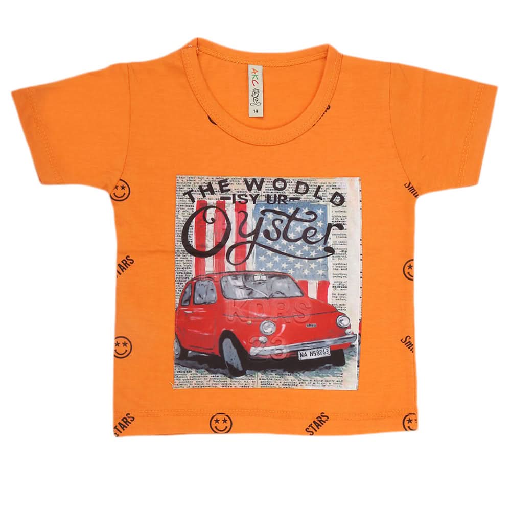 Boys Half Sleeves T-Shirt - Orange, Kids, Boys T-Shirts, Chase Value, Chase Value
