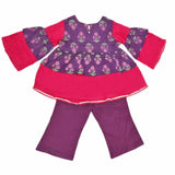 Girls Printed Cotton Suit 3 Pcs - Purple, Kids, Girls Sets And Suits, Chase Value, Chase Value