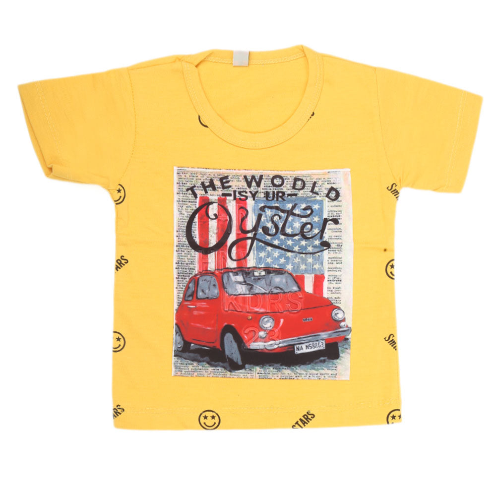 Boys Half Sleeves T-Shirt - Yellow, Kids, Boys T-Shirts, Chase Value, Chase Value