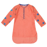 Girls Embroidered Cotton Kurti - Peach, Kids, Girls Kurti, Chase Value, Chase Value