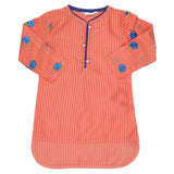 Girls Embroidered Cotton Kurti - Peach, Kids, Girls Kurti, Chase Value, Chase Value