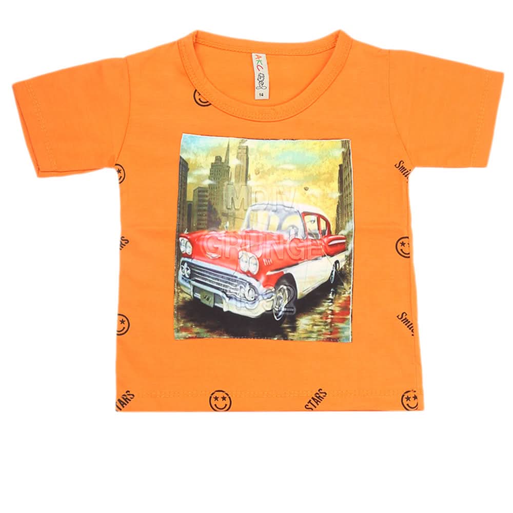 Boys Half Sleeves T-Shirt - Orange, Kids, Boys T-Shirts, Chase Value, Chase Value