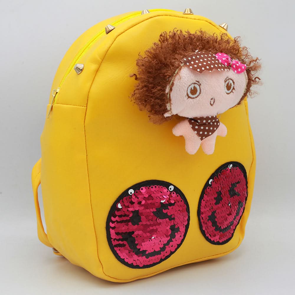 Girls Backpack 7572-A - Yellow, Kids, School And Laptop Bags, Chase Value, Chase Value