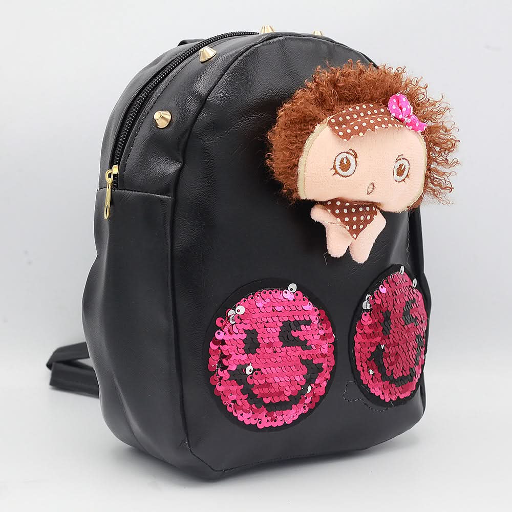 Girls Backpack 7572-A - Black, Kids, School And Laptop Bags, Chase Value, Chase Value