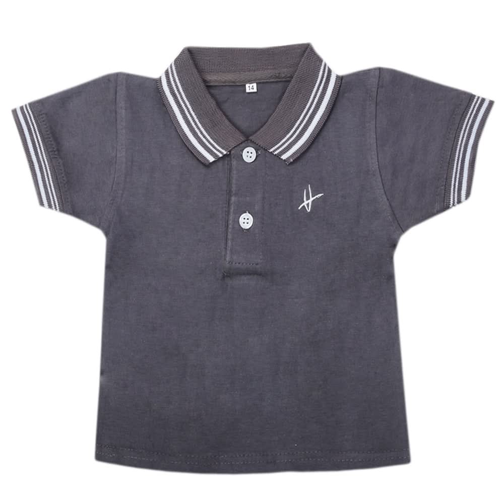 Boys Half Sleeves Polo T-Shirt - Charcol, Kids, Boys T-Shirts, Chase Value, Chase Value