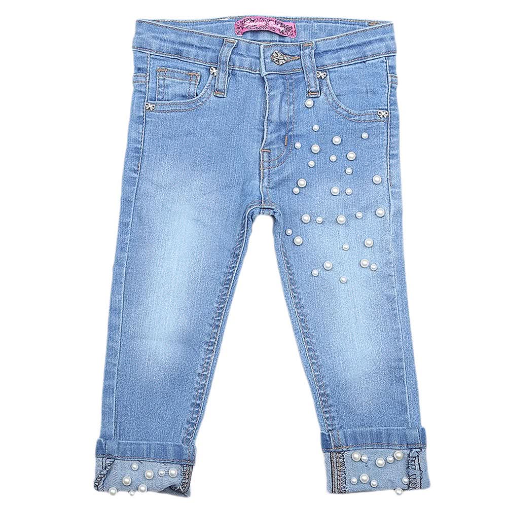 Girls Denim Pant - Blue, Kids, Pants And Capri, Chase Value, Chase Value