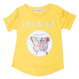 Girls Half Sleeves T-Shirt - Yellow, Kids, Girls T-Shirts, Chase Value, Chase Value