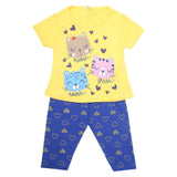 Girls Half Sleeves Suit With Tights - Yellow, Kids, Girls Sets And Suits, Chase Value, Chase Value