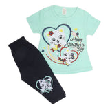Girls Half Sleeves Tighs Suits - Cyan, Kids, Girls Sets And Suits, Chase Value, Chase Value