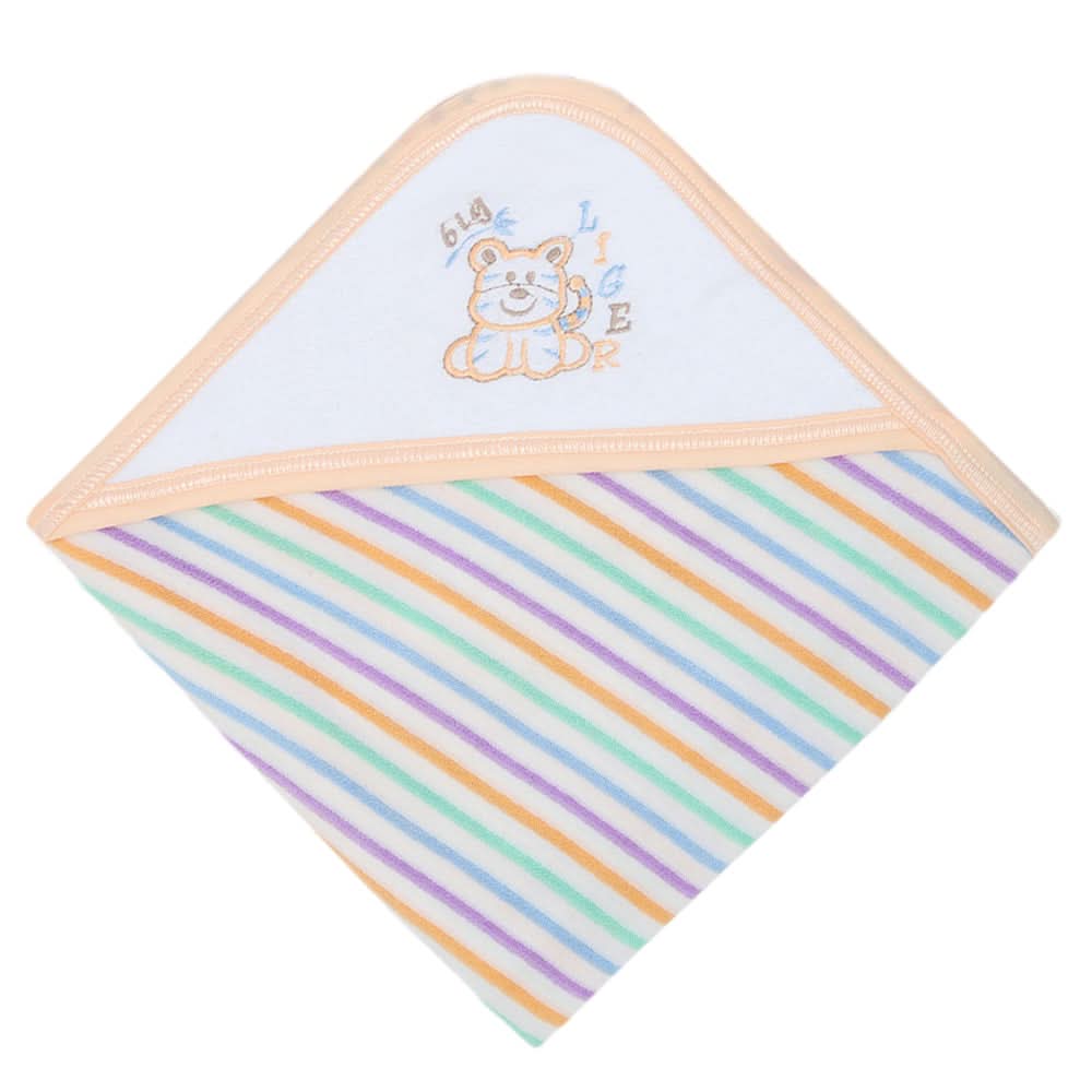 Newborn Sunny Bath Towel - Peach, Kids, Bath Accessories, Chase Value, Chase Value