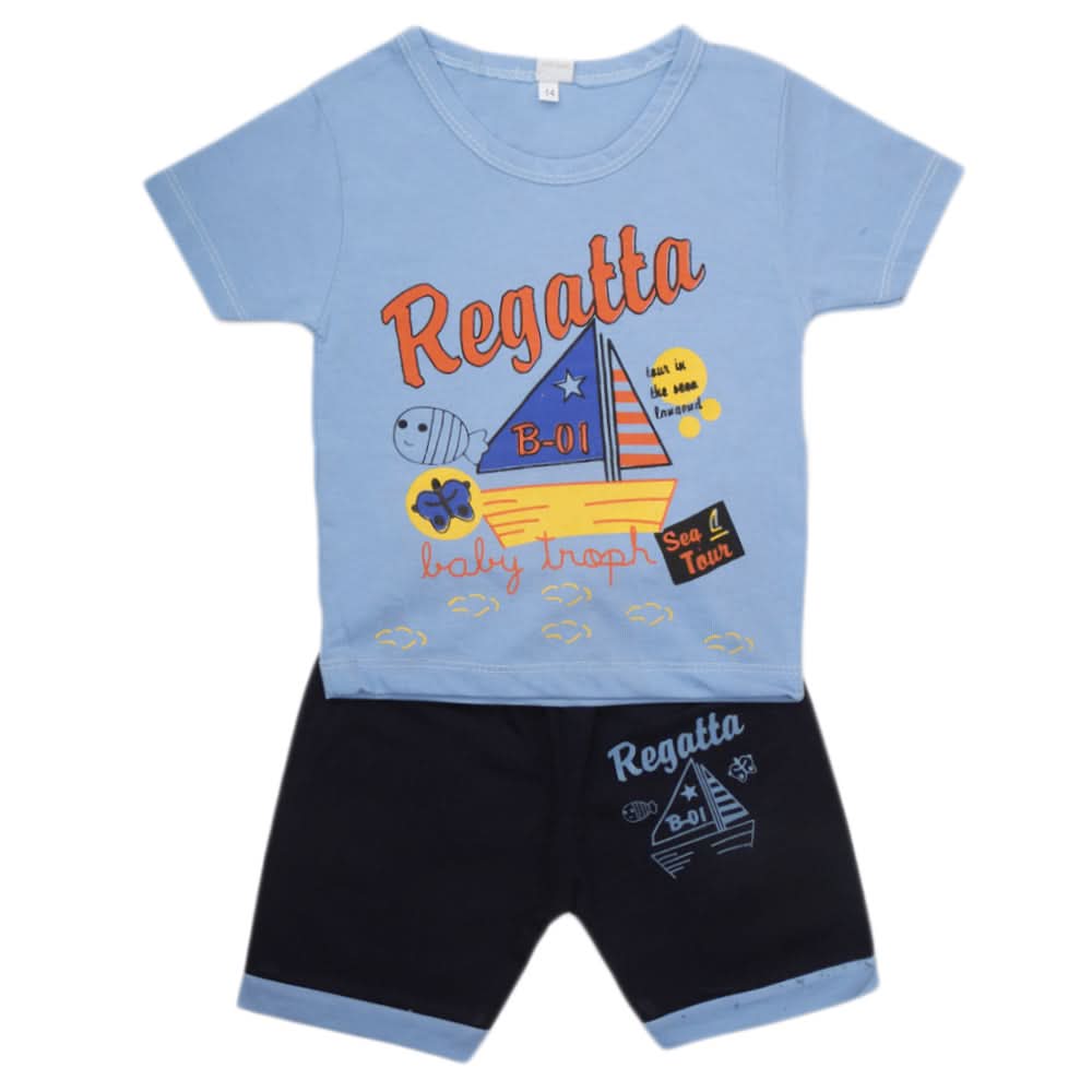 Boys Half Sleeves Short Suit - Blue, Kids, Boys Sets And Suits, Chase Value, Chase Value