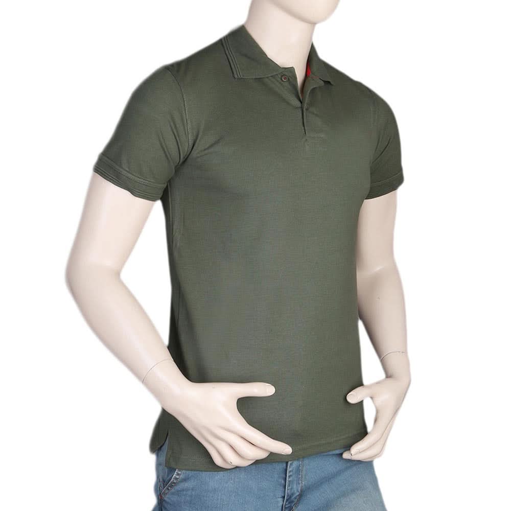 Men's Half Sleeves Polo T-Shirt - Olive Green, Men, T-Shirts And Polos, Chase Value, Chase Value