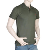 Men's Half Sleeves Polo T-Shirt - Olive Green, Men, T-Shirts And Polos, Chase Value, Chase Value