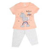 Girls Half Sleeves Tighs Suits - Peach, Kids, Girls Sets And Suits, Chase Value, Chase Value