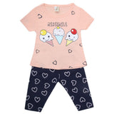Girls Half Sleeves Suit With Tights - Peach, Kids, Girls Sets And Suits, Chase Value, Chase Value
