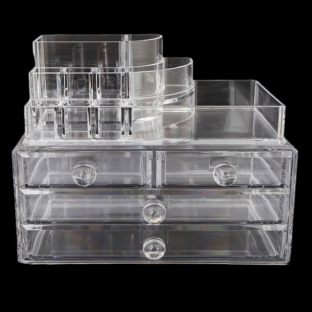 Acrylic Cosmetic Makeup Organizer Storage Box - White, Home & Lifestyle, Storage Boxes, Chase Value, Chase Value