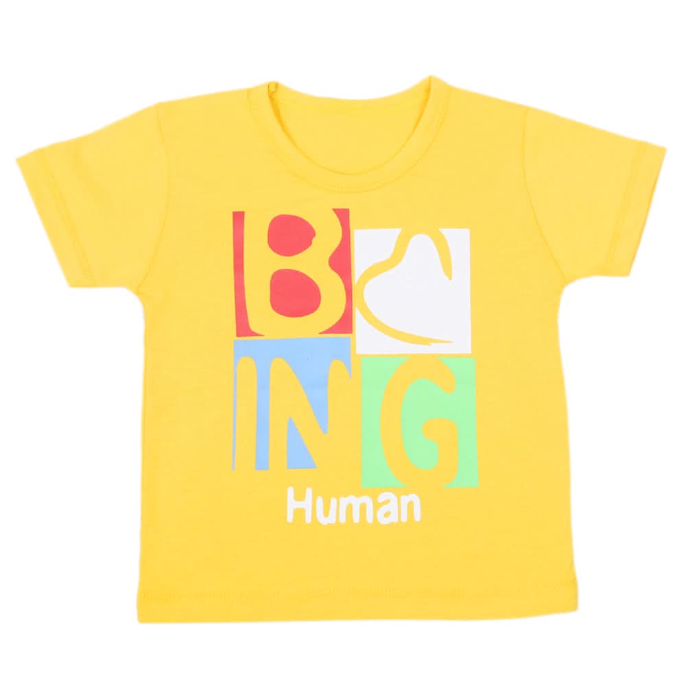 Boys Half Sleeves T-Shirt - Yellow, Kids, Boys T-Shirts, Chase Value, Chase Value