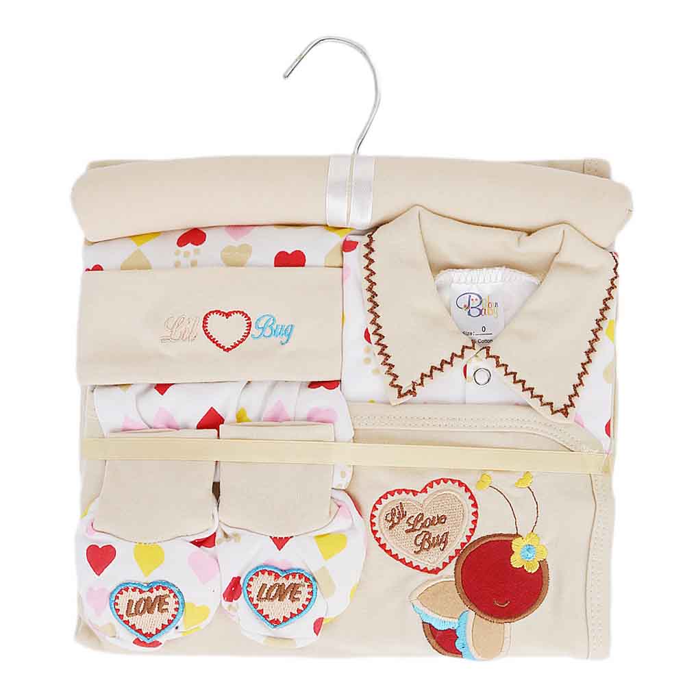 Newborn Baby Gift Suits (6 Pcs) - Beige, Newborn Baby Accessories, Chase Value, Chase Value