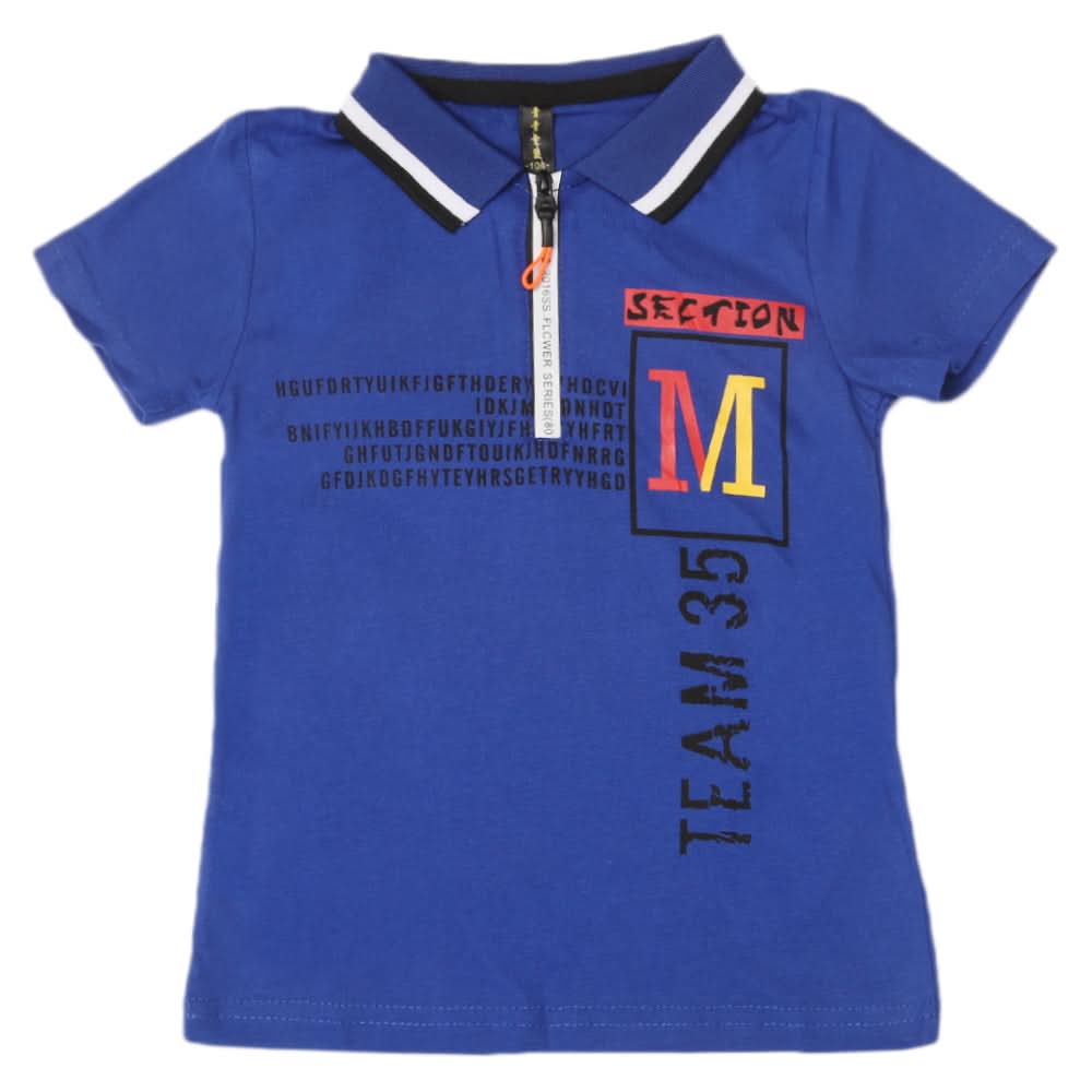Boys Half Sleeves Polo T-Shirt - Royal Blue, Boys T-Shirts, Chase Value, Chase Value