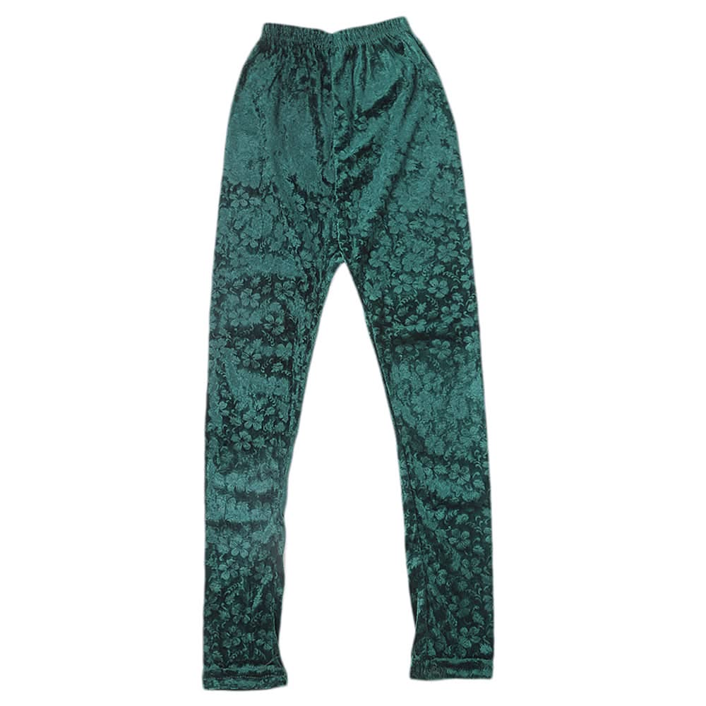 Girls Velvet Tights - Green, Kids, Tights Leggings And Pajama, Chase Value, Chase Value