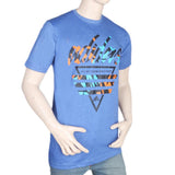 Men's Half Sleeves Round Neck T-Shirt - Blue, Men, T-Shirts And Polos, Chase Value, Chase Value