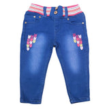 Girls Stretchable Denim Pant - Blue, Kids, Pants And Capri, Chase Value, Chase Value