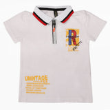 Boys Half Sleeves Polo T-Shirt - White, Boys T-Shirts, Chase Value, Chase Value