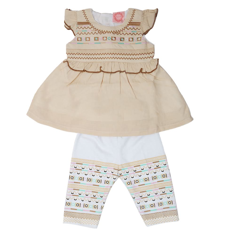 Newborn Girls Half Sleeves Suit - Fawn, Kids, NB Girls Sets And Suits, Chase Value, Chase Value