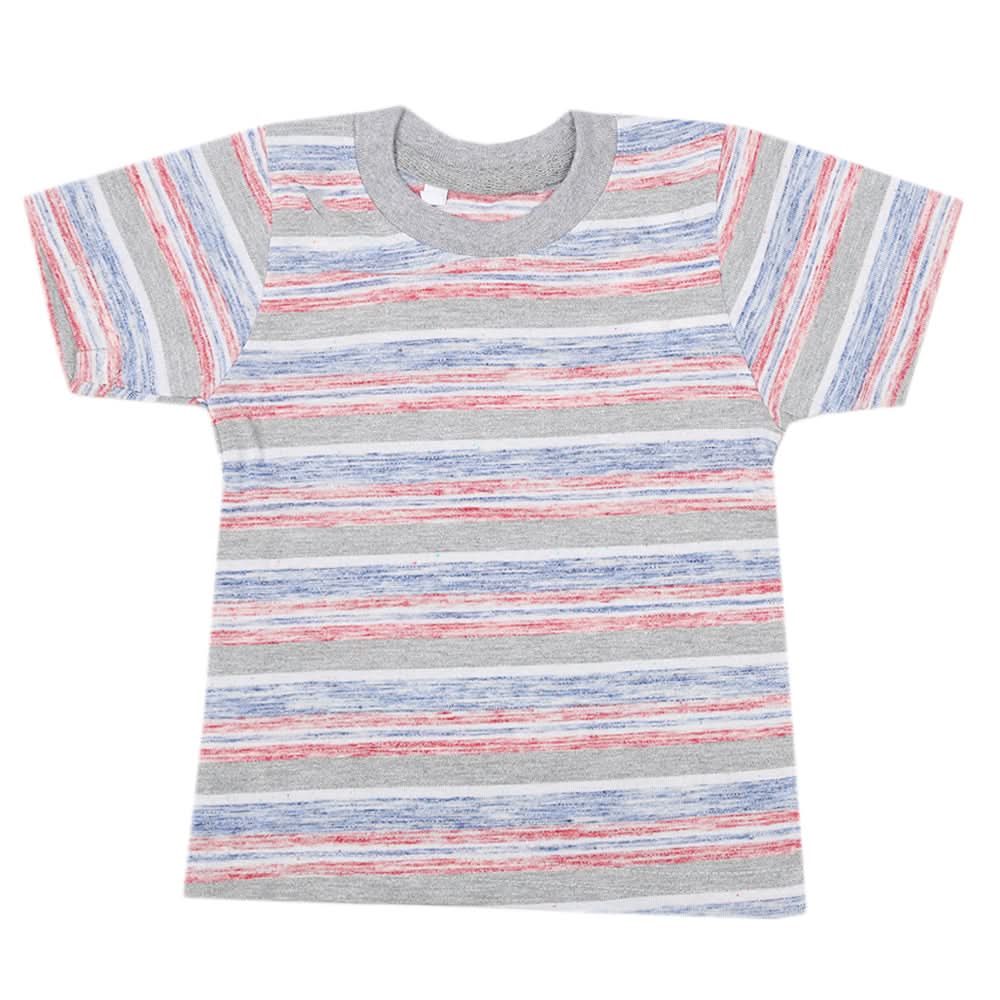 Boys Yarn Dyed Half Sleeves T-Shirt - Multi, Kids, Boys T-Shirts, Chase Value, Chase Value