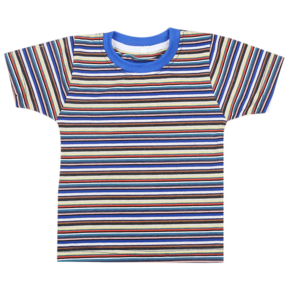 Boys Yarn Dyed Half Sleeves T-Shirt - Multi, Kids, Boys T-Shirts, Chase Value, Chase Value