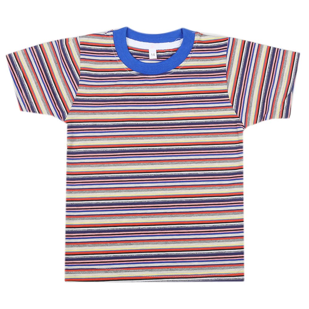 Boys Yarn Dyed Half Sleeves T-Shirt - Multi, Kids, Boys T-Shirts, Chase Value, Chase Value