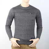 Men's Full Sleeves Round Neck T-Shirt - Grey, Men, T-Shirts And Polos, Chase Value, Chase Value