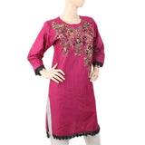 Women's Bottom Lace Embroidered Kurti - Purple, Women, Ready Kurtis, Chase Value, Chase Value