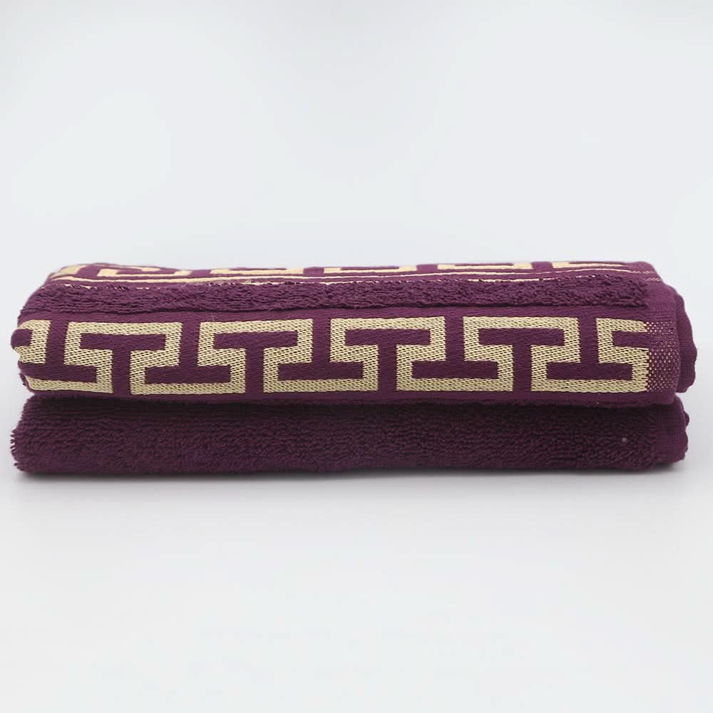 Face Towel Greek Border 50x100 - Purple, Home & Lifestyle, Face Towels, Chase Value, Chase Value