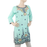 Women's Embroidered Kurti - Cyan, Women, Ready Kurtis, Chase Value, Chase Value