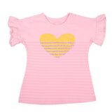 Girls Half Sleeves T-Shirt - Baby Pink, Kids, Girls T-Shirts, Chase Value, Chase Value