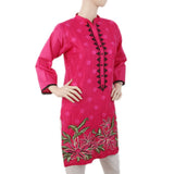 Women's Embroidered V-Neck Kurti - Pink, Women, Ready Kurtis, Chase Value, Chase Value