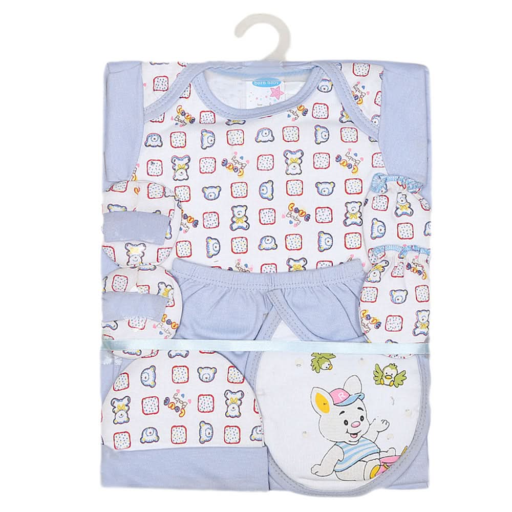 Newborn Baby Gift Set 5 Pcs - Light Blue, Kids, NB Boys Sets And Suits, Chase Value, Chase Value