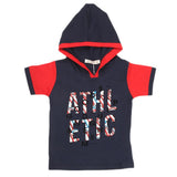 Boys Hooded Half Sleeves T-Shirt - Navy Blue, Kids, Boys T-Shirts, Chase Value, Chase Value