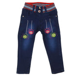 Girls Stretchable Denim Pant - Dark Blue, Kids, Pants And Capri, Chase Value, Chase Value