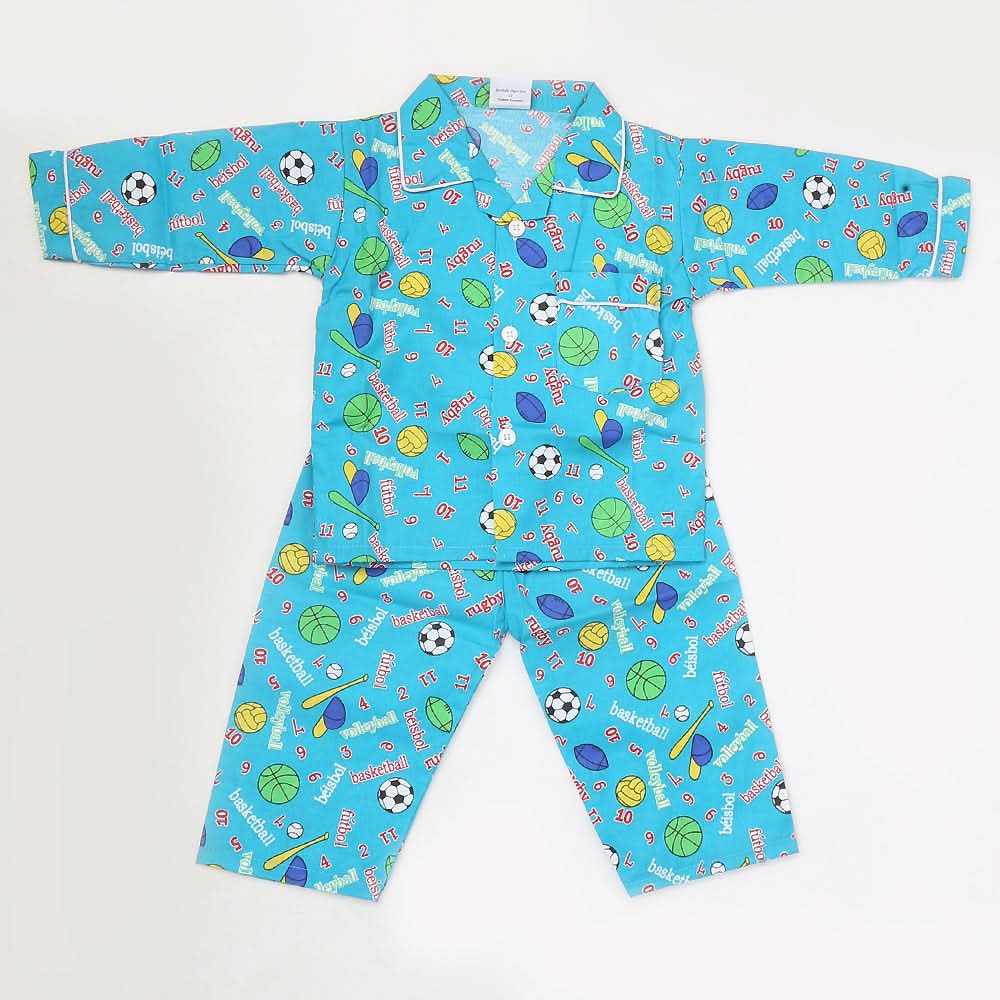 Boys Full Sleeves Night Suit - Sea Green, Kids, Boys Sets And Suits, Chase Value, Chase Value
