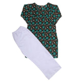 Girls Printed Shalwar Suit - Dark Green, Kids, Girls Sets And Suits, Chase Value, Chase Value