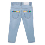 Girls Strip Denim Pant - Light Blue, Kids, Pants And Capri, Chase Value, Chase Value