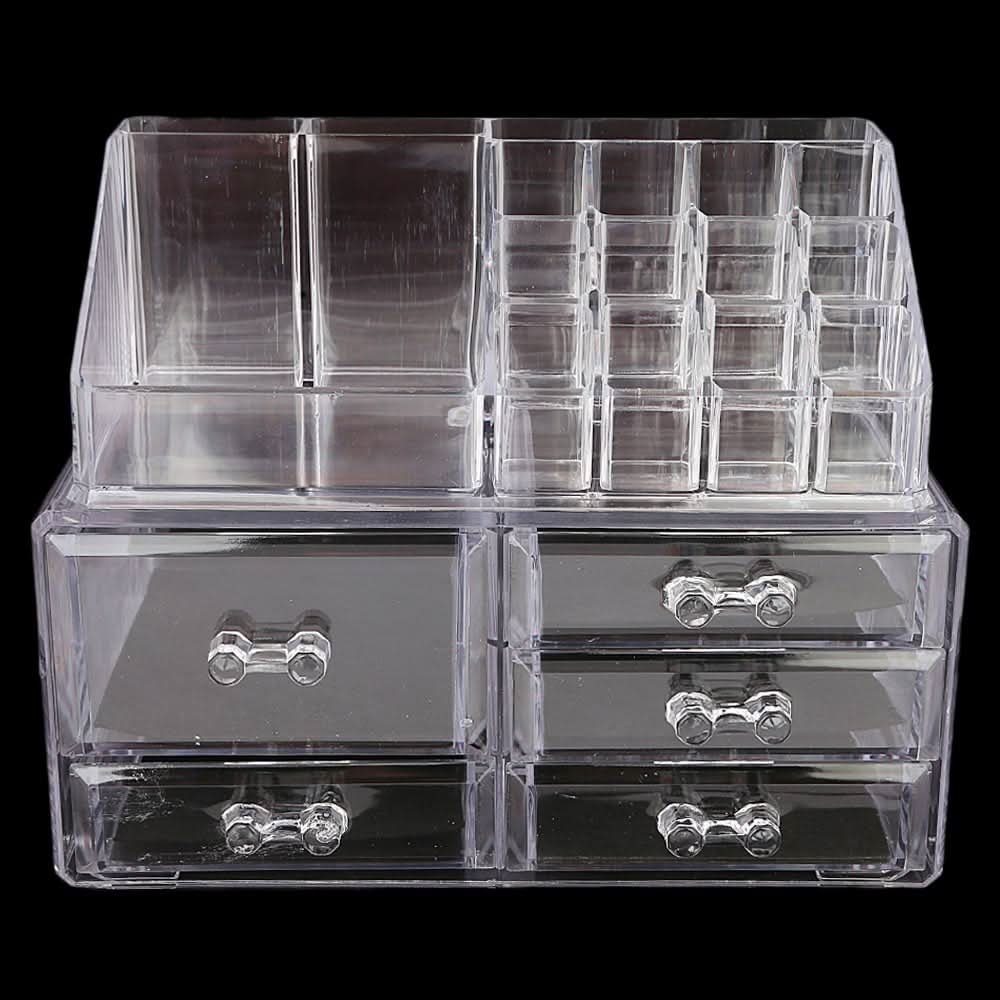 Acrylic Cosmetic Makeup Organizer Storage Box - White, Home & Lifestyle, Storage Boxes, Chase Value, Chase Value