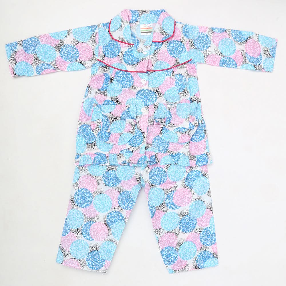Girls Full Sleeves Night Suit - Blue, Kids, Girls Sets And Suits, Chase Value, Chase Value