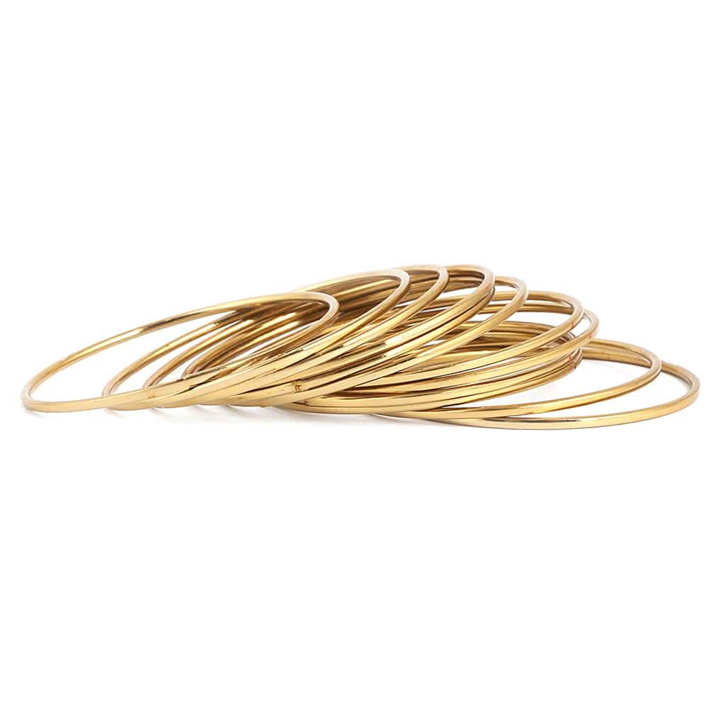 Girl's Bangles 12 Pcs - Golden - test-store-for-chase-value